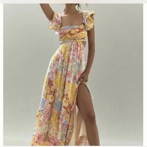Anthropologie Pastel Floral Maxi Dress